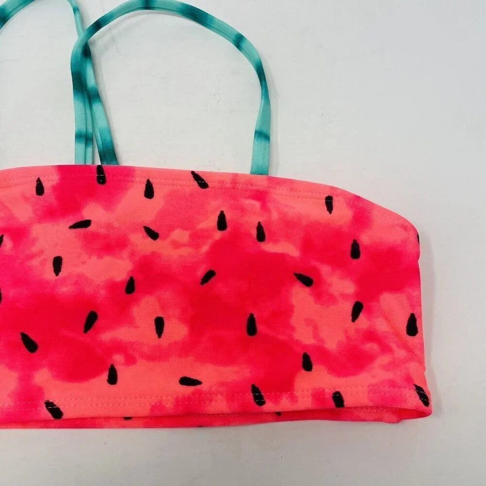 Cat & Jack Youth Girls Medium 8 Watermelon Print Bralette Bikini Top in Pink 150